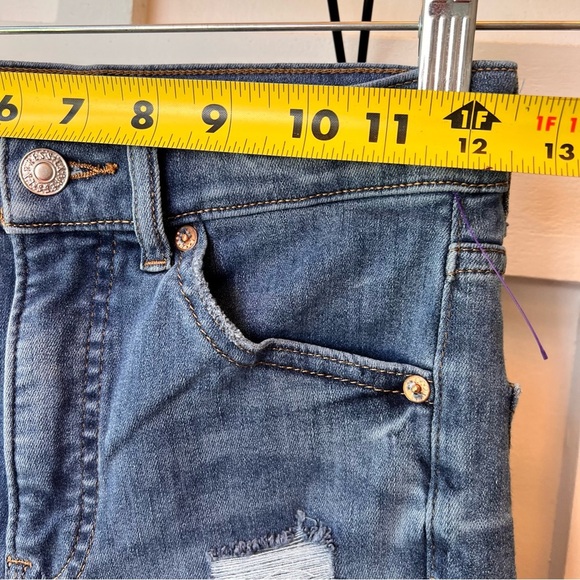 Express Mom Jean Women Size 0 Super High Rise Teen Junior Distressed Ankle Short - Picture 6 of 11